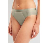 Slip CALIDA "Cate", Damen, Gr. XS (36/38), beige (tea grün), Single Jersey, Obermaterial: 92% Baumwolle, 8% Elasthan, normal, Unterhosen Slip, schimmernde Satin-Blende, femininer Look, Single Jersey,