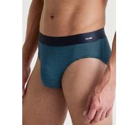 Slip CALIDA "Cotton Code Design", Damen, Gr. XL (56), blau (bright blau), Single Jersey, Obermaterial: 94% Baumwolle, 6% Elasthan, körpernah, Unterhosen Slip, weicher Elastikbund, ohne Eingriff, gemus