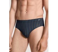 Slip CALIDA "Cotton Code", Herren, Gr. L (52/54), schwarz, Single Jersey, Obermaterial: 95% Baumwolle, 5% Elasthan, gestreift, normal, Unterhosen Slip, weicher Elastikbund, Baumwollmix, Streifen-Desig