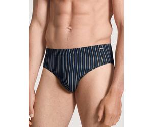 Slip CALIDA "Cotton Code", Herren, Gr. L (52/54), schwarz, Single Jersey, Obermaterial: 95% Baumwolle, 5% Elasthan, gestreift, normal, Unterhosen Slip, weicher Elastikbund, Baumwollmix, Streifen-Desig