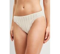 Slip CALIDA "Etude Toujours", Damen, Gr. XS (36/38), charm cream, Obermaterial: 95% Baumwolle, 5% Elasthan, körpernah, Unterhosen Slip, Nadelstreifen-Optik, florale Spitze, Regular-Cut, Jacquard, elas