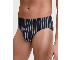 Slip CALIDA "Grafic Cotton", Damen, Gr. XL (56), braun (glazed ginger), Single Jersey, Obermaterial: 90% Baumwolle, 10% Elasthan, körpernah, Unterhosen Slip, gestreift, ohne Eingriff, überzogenem Bund
