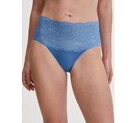 Slip CALIDA "Sensual Secrets", Damen, Gr. XS (36/38), blau (riviera blau), Single Jersey, Obermaterial: 57% Viskose, 38% Baumwolle, 5% Elasthan, normal, Unterhosen Slip, breiter Spitzenbund, Viskose-M