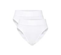 Slip CALIDA "Slip Elastic High Waist 2er Pack", Damen, Gr. 44-46, weiß, Obermaterial: 94% Baumwolle CO. 6% Elasthan EL., Unterhosen Slip (89081237-M) weiß