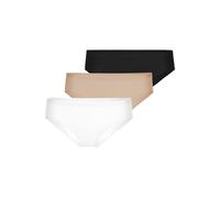 Slip CALIDA "Slip Natural Comfort Regular Cut Slip 3P 3er Pack", Damen, Gr. 40-42, bunt (schwarz, weiß, nude), Obermaterial: 92% Baumwolle CO. 8% Elasthan EL., Unterhosen Slip (95293128-40) schwarz, w