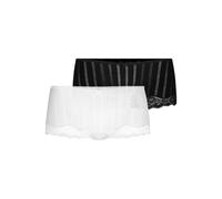 Slip CALIDA "Slip Panty Etude Toujours Low Cut 2P 2er Pack", Damen, Gr. 40-42, bunt (weiß, schwarz), Obermaterial: 95% Baumwolle CO. 5% Elasthan EL., Unterhosen Slip (32138240-40) weiß, schwarz