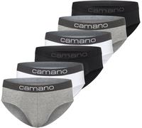 Slip CAMANO "Slip 6er Pack" Gr. S, schwarz-weiß (black grey white) Herren Unterhosen Slip (94379945-S) black grey white