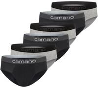 Slip CAMANO, Herren, Gr. S, schwarz (mix, schwarz), Obermaterial: 95% Baumwolle, 5% Elasthan, unifarben, körpernah, Unterhosen, mit elastischem Logobund (37927236-S) mix, schwarz