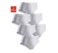 Slip CLIPPER EXCLUSIVE, Herren, Gr. 8, 6 Stk., weiß (weiß (feinripp)), Feinripp, Obermaterial: 100% Baumwolle, unifarben, körpernah, Unterhosen Slip, mit Eingriff, spürbar weich und glatt - Feinripp (