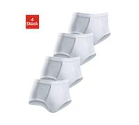 Slip CLIPPER, Herren, Gr. 10, 4 Stk., weiß, Doppelripp, Obermaterial: 100% Baumwolle, unifarben, körpernah, Unterhosen Slip, schlichtes Basic für jeden Tag aus Doppelripp (215222-10) weiß
