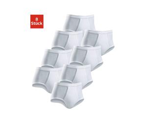 Slip CLIPPER, Herren, Gr. 3, 8 Stk., weiß, Doppelripp, Obermaterial: 100% Baumwolle, unifarben, körpernah, Unterhosen Slip, schlichtes Basic für jeden Tag aus Doppelripp (215233-3) weiß