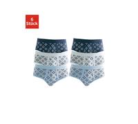 Slip CLIPPER, Herren, Gr. 8, blau (weiß, marine, hellblau), Obermaterial: 100% Baumwolle, gemustert, körpernah, Unterhosen, mit Eingriff, schöne Feinripp-Qualität aus reiner Baumwolle (878847-8) weiß,