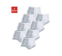 Slip CLIPPER, Herren, Gr. 8, 8 Stk., weiß, Doppelripp, Obermaterial: 100% Baumwolle, unifarben, körpernah, Unterhosen Slip, schlichtes Basic für jeden Tag aus Doppelripp (215233-8) weiß