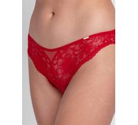 Slip DORINA "Jemma", Damen, Gr. XL, rot, Obermaterial: 87% Polyamid, 13% Elasthan, körpernah, Unterhosen Slip, florale Spitze, Mesh, elastisch, feminin (46739127-XL) rot