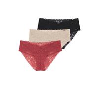 Slip DORINA "Lana", Damen, Gr. M, orange (coral, beige, schwarz), Spitze, Obermaterial: 92% Polyamid, 8% Elasthan, unifarben, eng, Unterhosen Slip, florale Spitze (94014829-M) coral, beige, schwarz