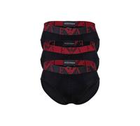 EMPORIO ARMANI Herren Slips, 3er Pack - BOLD MONOGRAM, Briefs, Stretch Cotton Schwarz XL