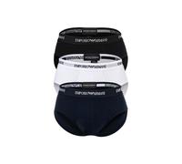 Slip EMPORIO ARMANI "Slip Core Logoband 3er Pack", Herren, Gr. M, bunt (weiß, blau, schwarz), Obermaterial: 95% Baumwolle CO. 5% Elasthan EL., Unterhosen Slip (50707319-M) weiß, blau, schwarz
