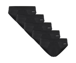 Slip FILA, Herren, Gr. L, schwarz (200, schwarz), Single Jersey, Obermaterial: 95% Baumwolle, 5% Elasthan, körpernah, Unterhosen Slip, ohne Eingriff, Multipack (63798857-L) 200, schwarz