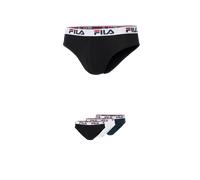 Slip FILA "JUNIOR BOY BRIEF", Jungen, Gr. 134/140, schwarz (schwarz, weiß navy), Obermaterial: 95% Baumwolle, 5% Elasthan, unifarben, körpernah, Unterhosen Slip, elastischer Bund mit Logo-Schriftzug (
