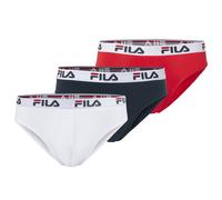 Slip FILA "MAN BRIEF", Herren, Gr. L, bunt (weiß navy rot), Jersey, Obermaterial: 95% Baumwolle, 5% Elasthan, unifarben, körpernah, Unterhosen Slip, mit elastischem Logobund (43678716-L) weiß navy rot