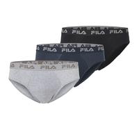 Slip FILA "MAN BRIEF", Herren, Gr. L, schwarz (schwarz navy grau), Jersey, Obermaterial: 95% Baumwolle, 5% Elasthan. Obermaterial 2: 67% Baumwolle, 28% Polyester, 5% Elasthan, unifarben, körpernah, Un