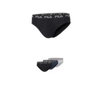 Slip FILA "MAN BRIEF", Herren, Gr. L, schwarz (schwarz navy grau), Obermaterial: 95% Baumwolle, 5% Elasthan. Obermaterial 2: 67% Baumwolle, 28% Polyester, 5% Elasthan, unifarben, körpernah, Unterhosen
