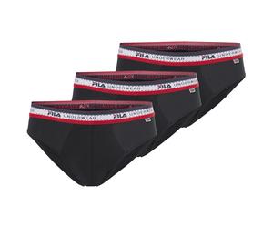 Slip FILA "MAN BRIEF", Herren, Gr. XL, schwarz, Obermaterial: 95% Baumwolle, 5% Elasthan, unifarben, körpernah, Unterhosen Slip, mit feuchtigkeitsableitenden Eigenschaften (57343566-XL) schwarz