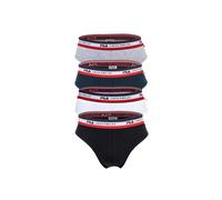 FILA Herren Slip, 4er Pack - Briefs, Logobund, Cotton Stretch, einfarbig Schwarz/Weiß/Blau/Grau L