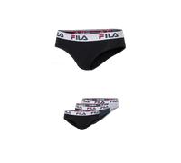 Slip FILA "WOMAN BRIEF", Damen, Gr. L, schwarz (schwarz navy grau), Obermaterial: 95% Baumwolle, 5% Elasthan. Obermaterial 2: 67% Baumwolle, 28% Polyester, 5% Elasthan, unifarben, körpernah, Unterhose
