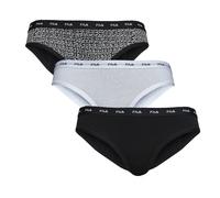 Slip FILA "WOMAN BRIEF", Damen, Gr. M, schwarz-weiß (schwarz, weiß), Obermaterial: 95% Baumwolle, 5% Elasthan, gemustert, unifarben, figurbetont, Unterhosen Slip, mit Logobund (66654061-M) schwarz, we