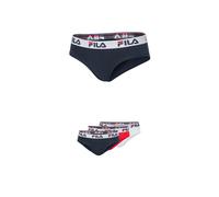 Slip FILA "WOMAN BRIEF", Damen, Gr. M, weiß, navy, rot, Obermaterial: 95% Baumwolle, 5% Elasthan, körpernah, Unterhosen Slip, mit elastischem Logobund (67832545-M) weiß, navy, rot