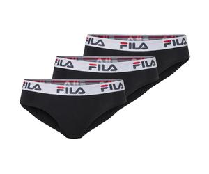 Slip FILA "WOMAN BRIEF", Damen, Gr. XS, schwarz, Obermaterial: 95% Baumwolle, 5% Elasthan, bedruckt, unifarben mit Farbeinsatz, körpernah, Unterhosen Slip, mit elastischem Logobund (62433356-XS) schwa