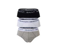 Slip GANT "Slip BRIEF 3-PACK 3er Pack", Herren, Gr. M, bunt (grau), Obermaterial: 95% Baumwolle CO. 5% Elasthan EL., Unterhosen Slip (43588252-M) grau