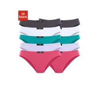 Slip H.I.S, Damen, Gr. 44, bunt (anthrazit, weiß, mint, flieder, pink), Jersey, Obermaterial: 95% Baumwolle, 5% Elasthan, unifarben, körpernah, Unterhosen Slip, aus elastischer Baumwoll-Qualität (2041