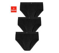 Slip H.I.S, Damen, Gr. L, 3 Stk., schwarz, Jersey, Obermaterial: 95% Baumwolle, 5% Elasthan, unifarben, körpernah, Unterhosen Slip, ohne Seitennaht, Topseller (582476-L) schwarz