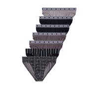 Slip H.I.S, Herren, Gr. XXL, 7 Stk., schwarz (anthra, schwarz, grau, streifen, karo), Jersey, Obermaterial: 95% Baumwolle, 5% Elasthan, gestreift, körpernah, Unterhosen Slip, aus Baumwoll-Stretch (335