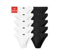 Slip H.I.S "Herren Minislip", Herren, Gr. 4 (S), 10 Stk., schwarz-weiß (weiß, schwarz), Jersey, Obermaterial: 95% Baumwolle, 5% Elasthan, unifarben, körpernah, Unterhosen Slip, in Baumwoll-Mix (523376