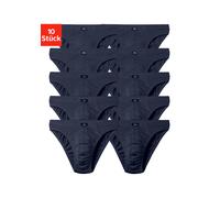 Slip H.I.S "Herren Minislip", Herren, Gr. 5M, 10 Stk., navy, Jersey, Obermaterial: 95% Baumwolle, 5% Elasthan, unifarben, körpernah, Unterhosen Slip, in Baumwoll-Mix (12989210-5) navy