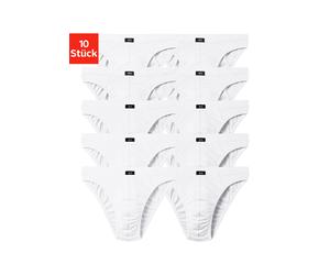 Slip H.I.S "Herren Minislip", Herren, Gr. 6L, 10 Stk., weiß, Jersey, Obermaterial: 95% Baumwolle, 5% Elasthan, unifarben, körpernah, Unterhosen Slip, in Baumwoll-Mix (521300-6) weiß