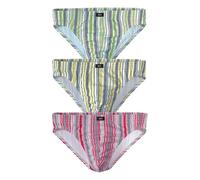 Slip H.I.S "im modischen Streifen", Herren, Gr. S, 3 Stk., bunt (gestreift), Single Jersey, Obermaterial: 92% Baumwolle, 8% Elasthan (LYCRA), gestreift, körpernah, Unterhosen Slip (166967-S) gestreift