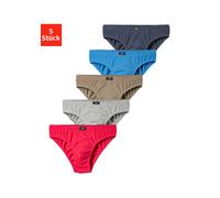 Slip H.I.S, Jungen, Gr. 176, bunt (grau, meliert, rot, marine, blau, khaki), Jersey, Obermaterial: 95% Baumwolle, 5% Elasthan, unifarben, körpernah, Unterhosen Slip, für Jungen, bequemer Basic für jed