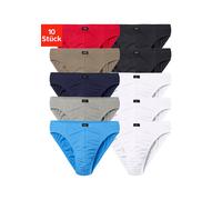Slip H.I.S Gr. 5, 10 St., bunt (rot, blau, marine, khaki, grau, meliert, weiß, schwarz) Herren Unterhosen Sportunterwäsche in Unifarben (461431-5)