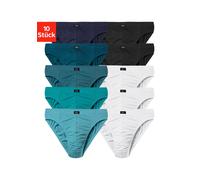 Slip H.I.S "Männer Unterhose", Herren, Gr. 7 (XL), 10 Stk., bunt (hellblau, hellpetrol, petrol, dunkelpetrol, navy, weiß, schwarz), Jersey, Obermaterial: 95% Baumwolle, 5% Elasthan, unifarben, körpern
