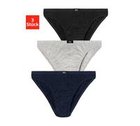 Slip H.I.S "Minislip", Herren, Gr. XS, 3 Stk., blau (marine, grau, meliert, schwarz), Jersey, Obermaterial: 95% Baumwolle, 5% Elasthan, unifarben, körpernah, Unterhosen Slip, aus weichem Baumwoll-Stre