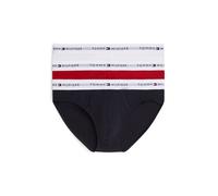Slip, Herren, Gr. M (50), 3 Stk., thommy weiß, medium rot, desert sky, Webqualität, Obermaterial: 95% Baumwolle, 5% Elasthan, TOMMY HILFIGER UNDERWEAR, unifarben, körpernah, Unterhosen Slip, Körpernah