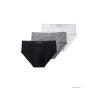 Slip "HIP BRIEF 3PK", Herren, Gr. S (48), schwarz, misty grau, weiß, Jersey, Obermaterial: 95% Baumwolle, 5% Elasthan, CALVIN KLEIN UNDERWEAR, unifarben, körpernah, Unterhosen Slip, Körpernahe Passfor