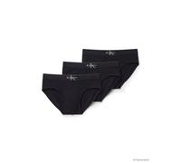Slip "HIP BRIEF 3PK", Herren, Gr. XXL (56), schwarz, schwarz, schwarz, Jersey, Obermaterial: 95% Baumwolle, 5% Elasthan, CALVIN KLEIN UNDERWEAR, unifarben, körpernah, Unterhosen Slip, Körpernahe Passf