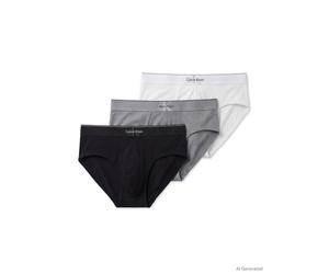Slip "HIP BRIEF 3PK", Herren, Gr. XXXL (58), schwarz, misty grau, weiß, Jersey, Obermaterial: 95% Baumwolle, 5% Elasthan, CALVIN KLEIN UNDERWEAR, unifarben, körpernah, Unterhosen Slip, Körpernahe Pass