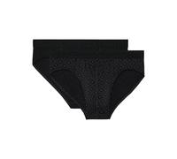Slip HOM "Neels", Herren, Gr. M, schwarz (schwarz, schwarz print), Obermaterial: 95% Baumwolle, 5% Elasthan, körpernah, Unterhosen Slip, horizontaler Eingriff, weich, elastisch (51263327-M) schwarz, s