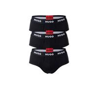 HUGO Herren Hipbrief 3er-Pack, 95% Baumwolle, 5% Elasthan, Logo-Bund, Schwarz L